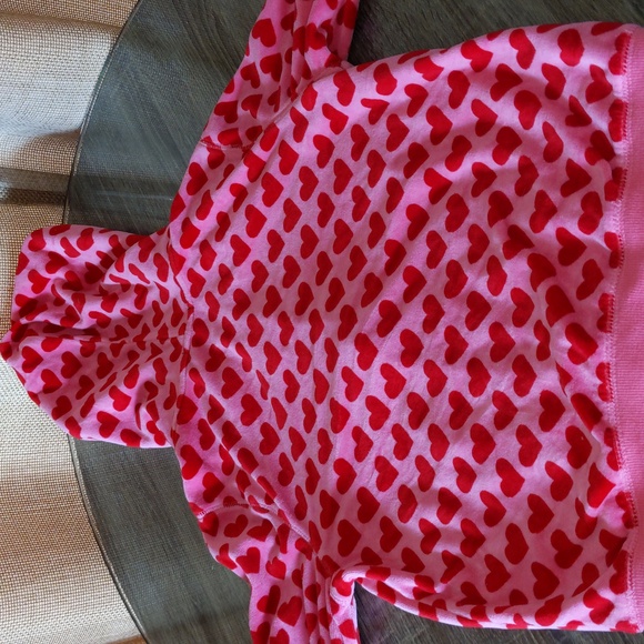GapKids Vintage Y2K Heart Zip Up Hoodie Velour Girls XXL 14-16 Pink Red Full Zip - Picture 8 of 11